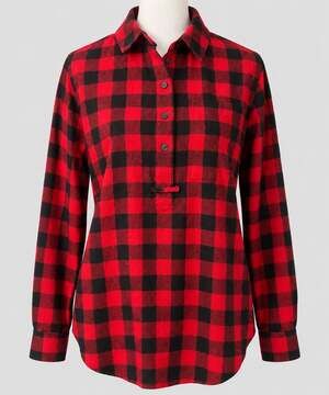 Madewell Flannel Popover Shirt Buffalo Check Red Black Plaid Women’s Small